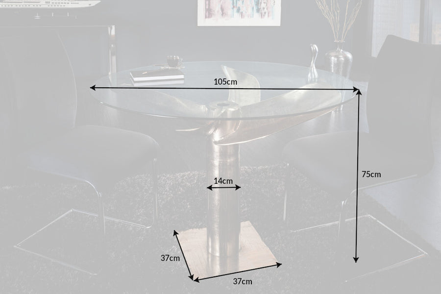 Esstisch Tide 94cm Silber Gestell