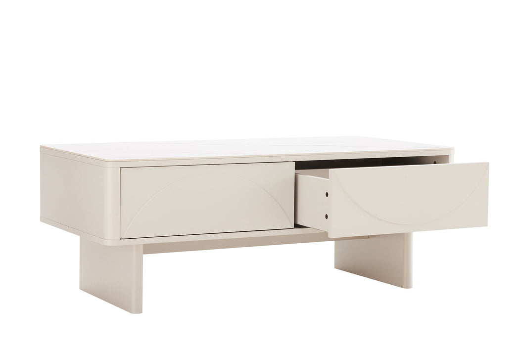 Couchtisch Abstry 120cm 3D weiß mit weißer Marmor-Keramikplatte - Bild 4