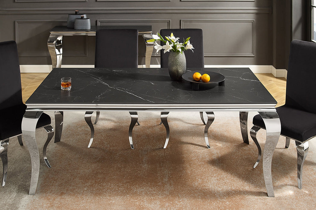 Esstisch Barock 180cm Chrom Sinterstein