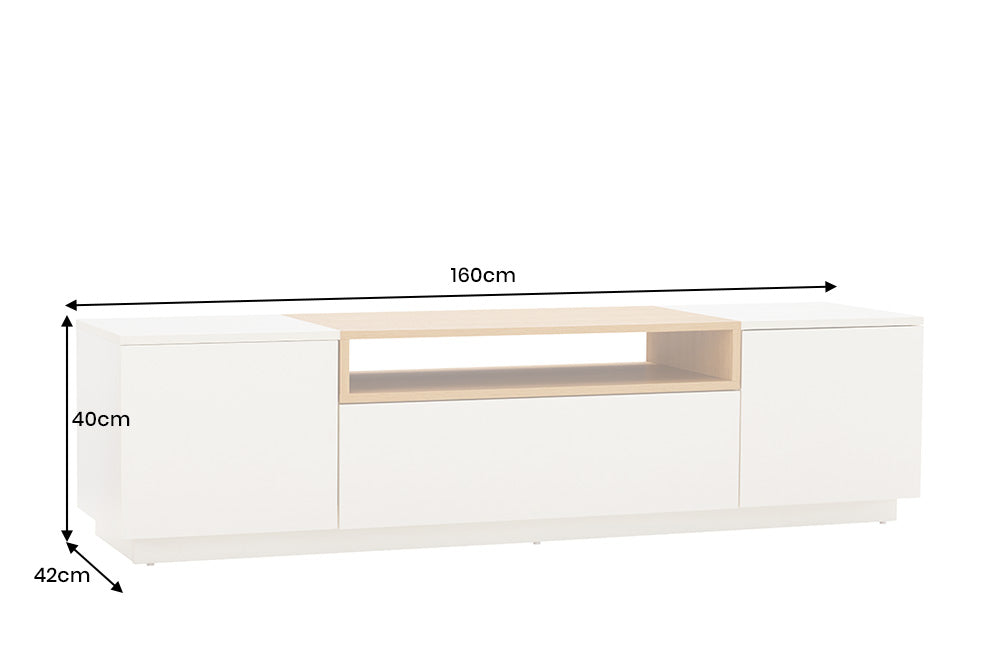 TV-Board Penthouse 160cm weiß natur - Bild 7