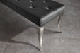 Bank Contemporary BAROCK 170cm Edelstahl Beine Silber Samt Schwarz - Bild 4
