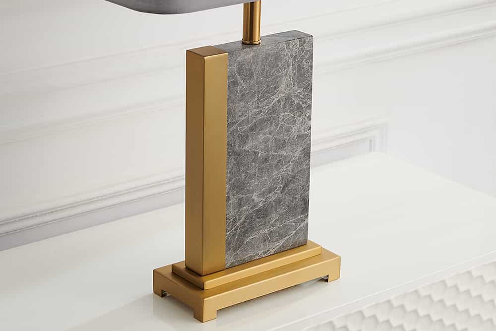Tischleuchte ELEGANCIA 65cm Marmor Stahl gold grau