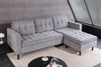 Ecksofa Visby 220cm 3-Sitzer Federkern Cord grau - Bild 2