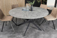 Esstisch Heliux 120cm rund grau Rockoptik mit schwarzem Metallgestell - Bild 3