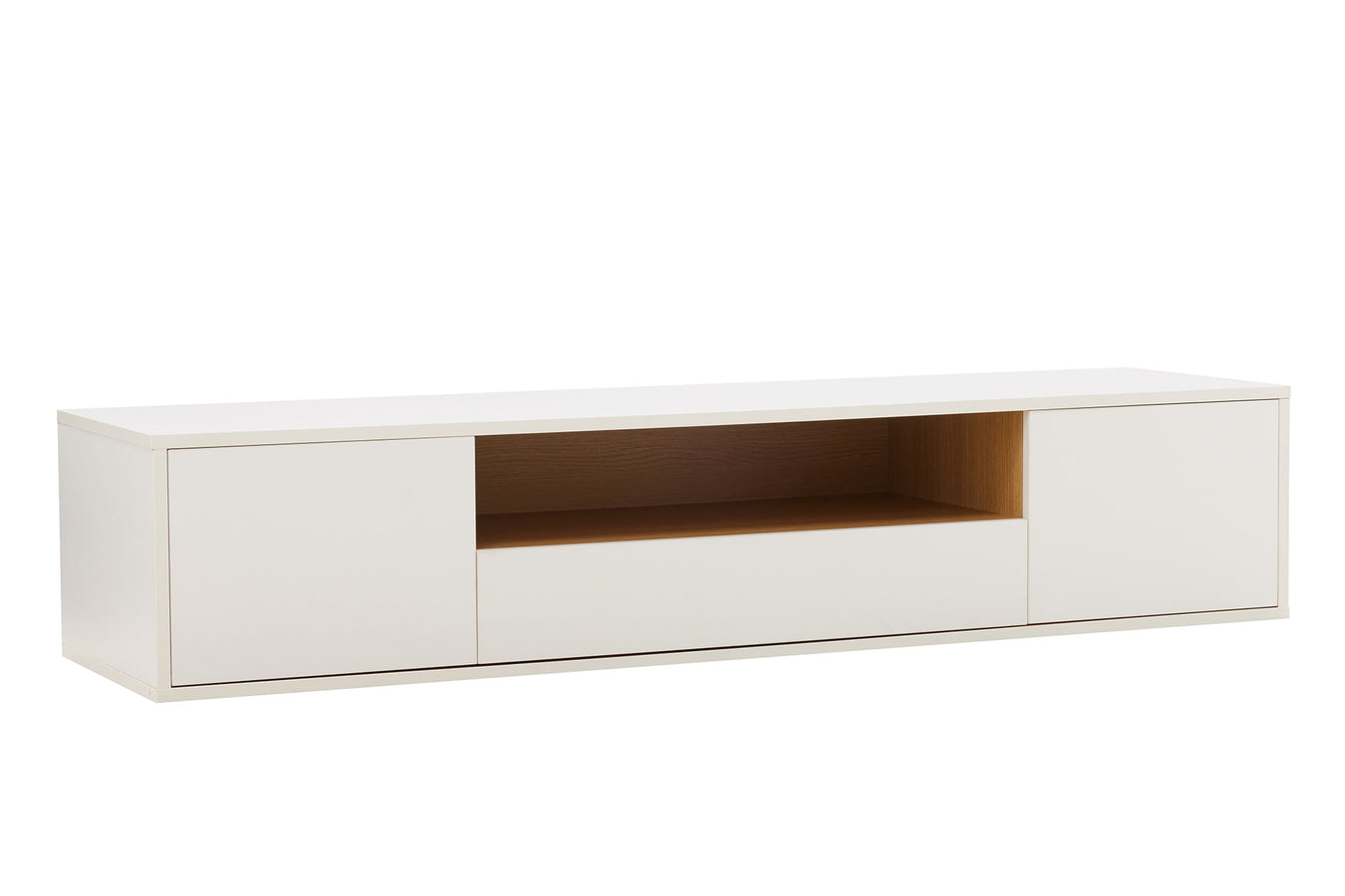 TV-Board Penthouse 150cm hängend weiß natur