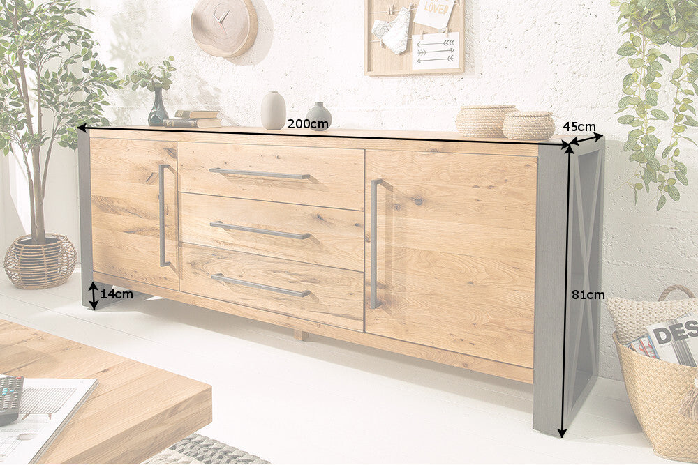 Sideboard Lötschtal 200cm Wildeiche