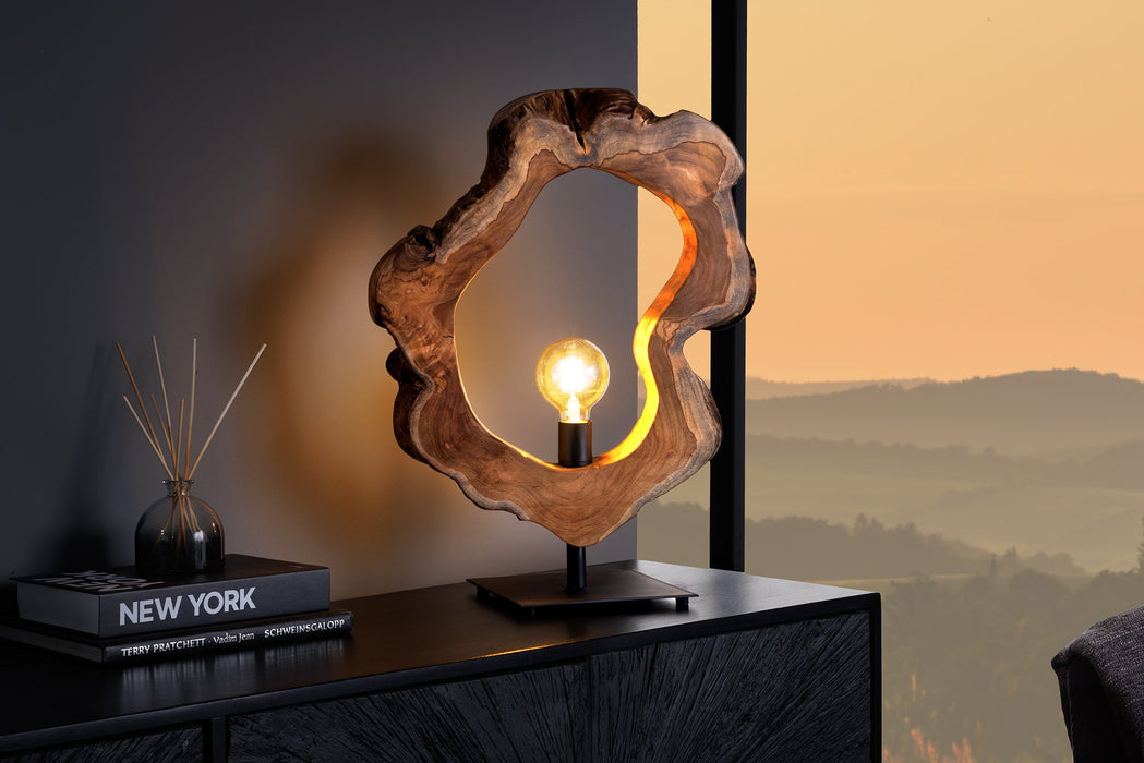 Tischleuchte Eco Art ARTWORK 55cm Teakholz natur