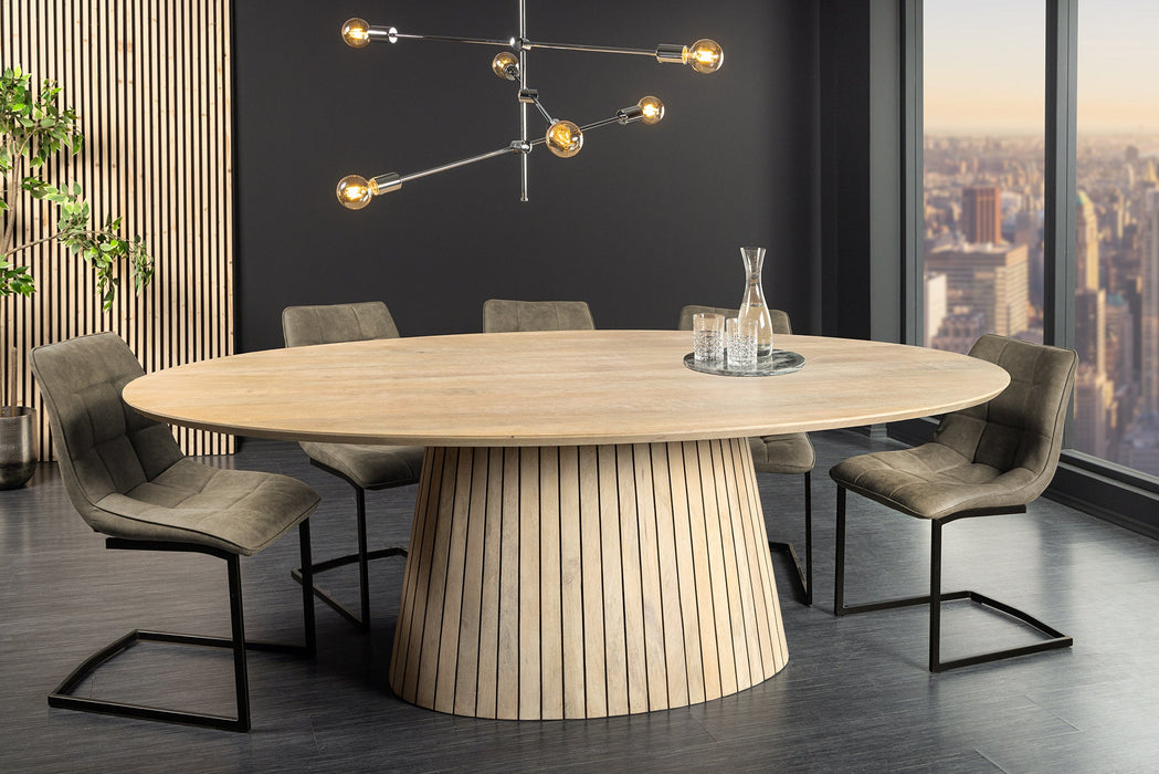 Esstisch ART DECO 220cm oval Tischplatte 26mm Mangoholz