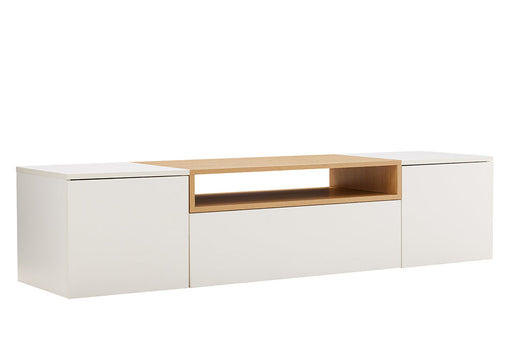TV-Board Penthouse 160cm hängend weiß natur