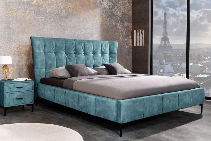 Bett Miami 160x200cm petrol Samt