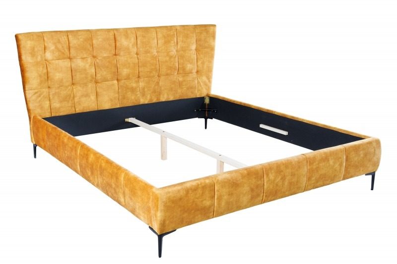 Bett Miami 180x200cm senfgelb Samt