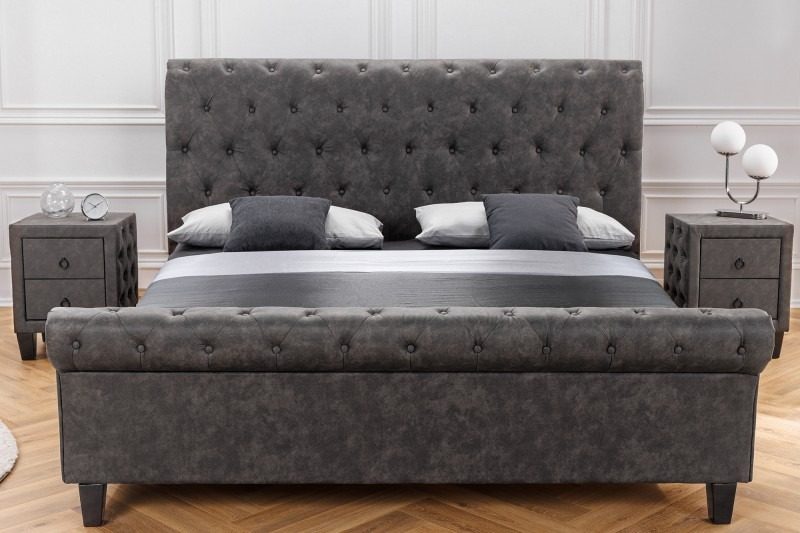 Bett London 180x200cm dunkelgrau