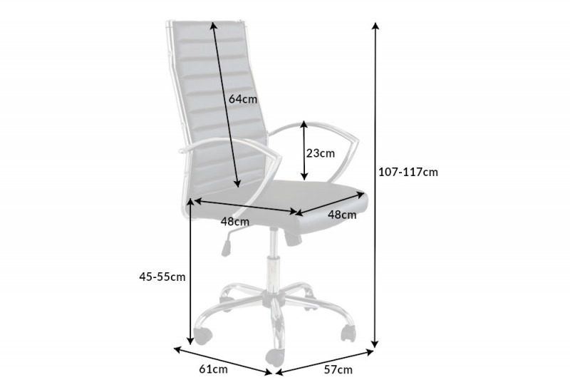 Bürostuhl Wealth 107-117cm schwarz