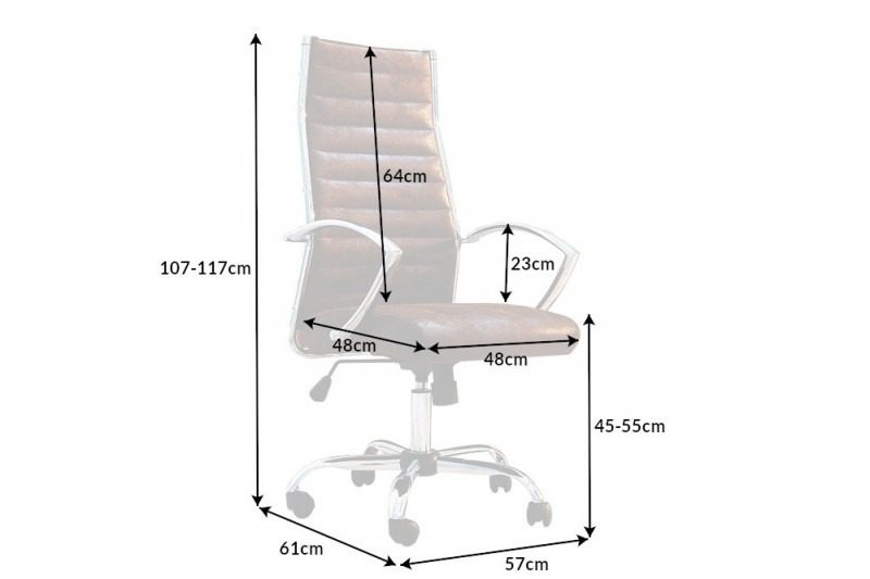 Bürostuhl Wealth 107-117cm antik coffee