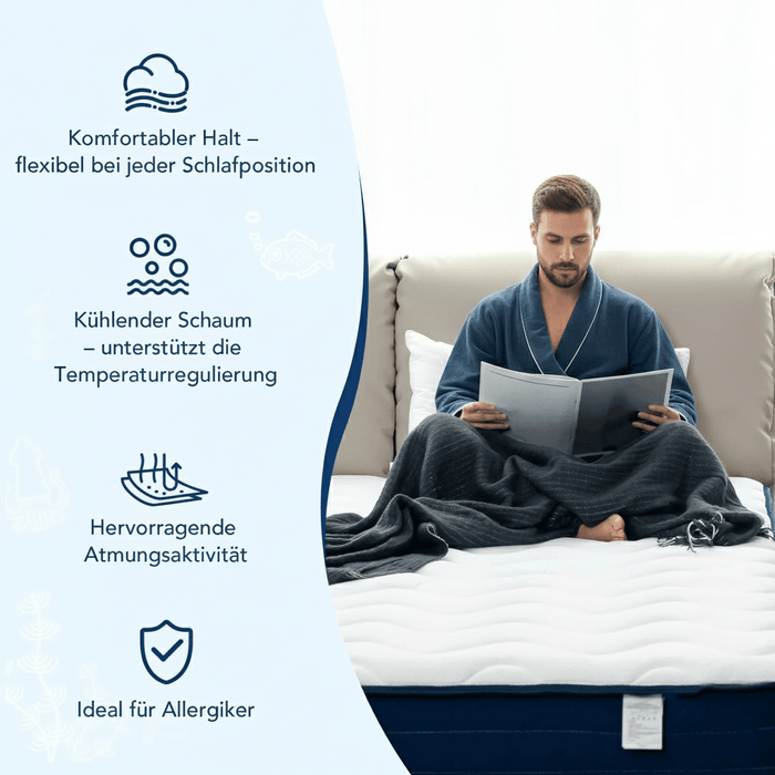 7-Zonen Taschenfederkernmatratze, H3 Haertegrad, ausgewogene Festigkeit, orthopaedisch und anti-allergisch (2)
