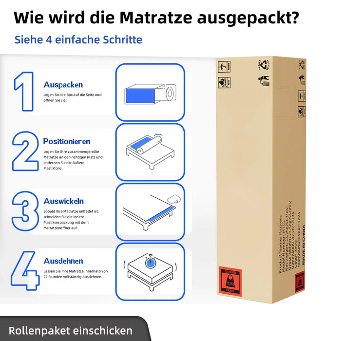 7-Zonen Taschenfederkernmatratze, H3/H4 Haertegrad, mit Komfortschaum, Premium-Qualitaet (7)