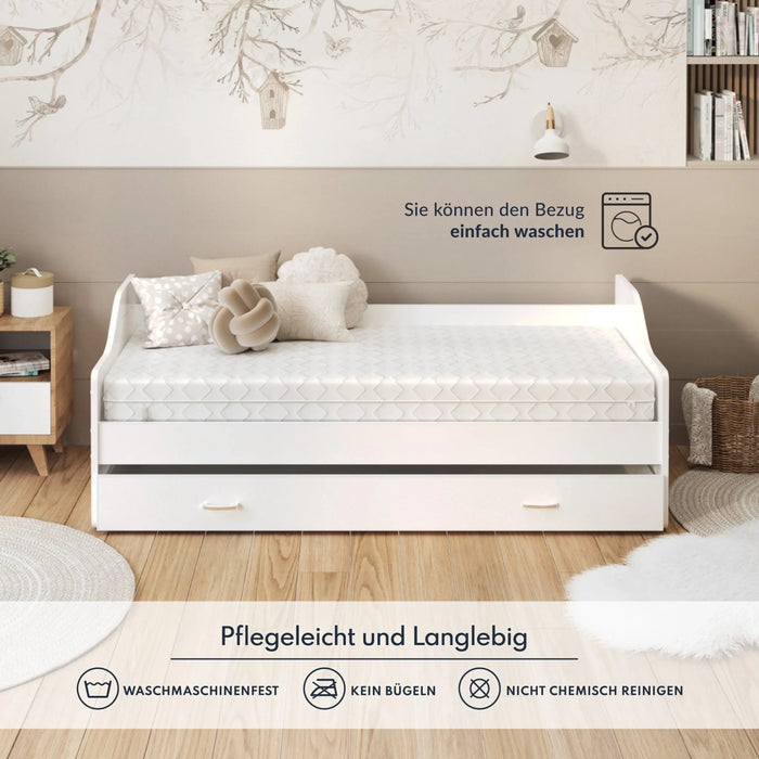 Matratze 180x200 cm, Hoehe 27 cm, 7 Zonen, Visco-Memory Taschenfederkern, H2 und H3 Haertegrad, Premium Bezug (5)
