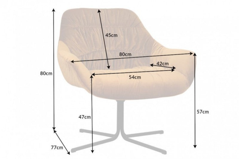 Sessel Big Dutch senfgelb Samt Armlehne/ 40010