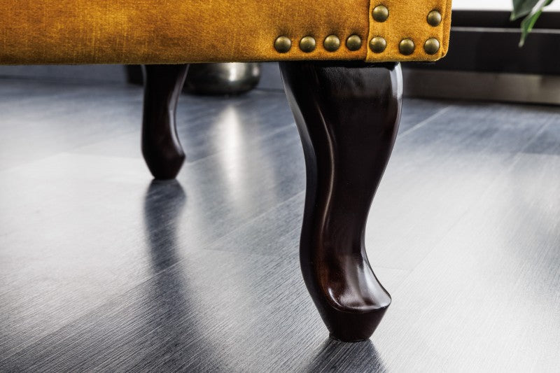 Ohrensessel Chesterfield senfgelb Antik Look