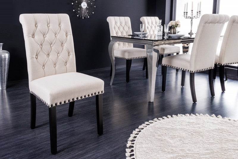 Stuhl Fortress Strukturstoff beige schwarz