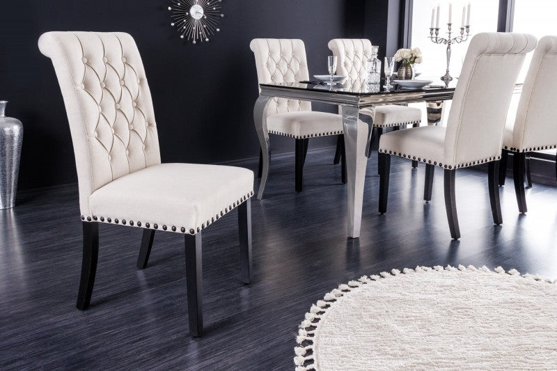 Stuhl Fortress Strukturstoff beige schwarz