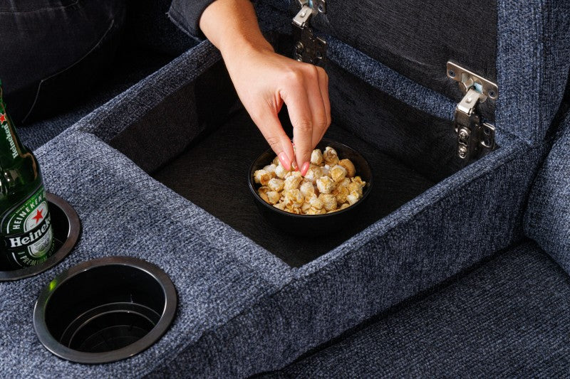 Kinosessel Hollywood 3er grau mit Cupholder