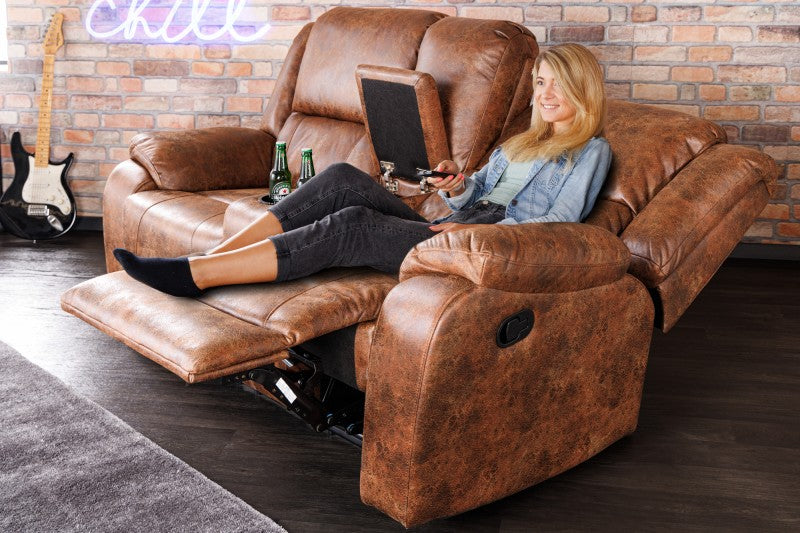 Kinosessel Hollywood 2er antik braun