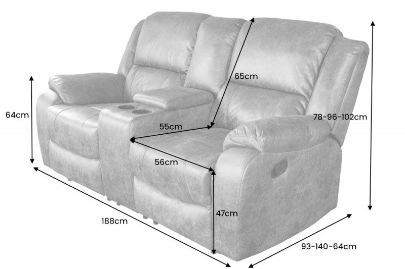 Kinosessel Hollywood 2er antik braun