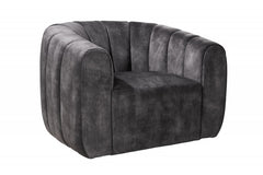 Sessel Atlantis 360 drehbar Samt dunkelgrau