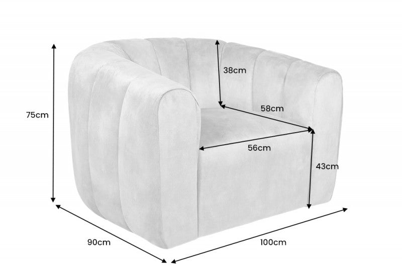 Sessel Atlantis 360° drehbar Samt champagner greige
