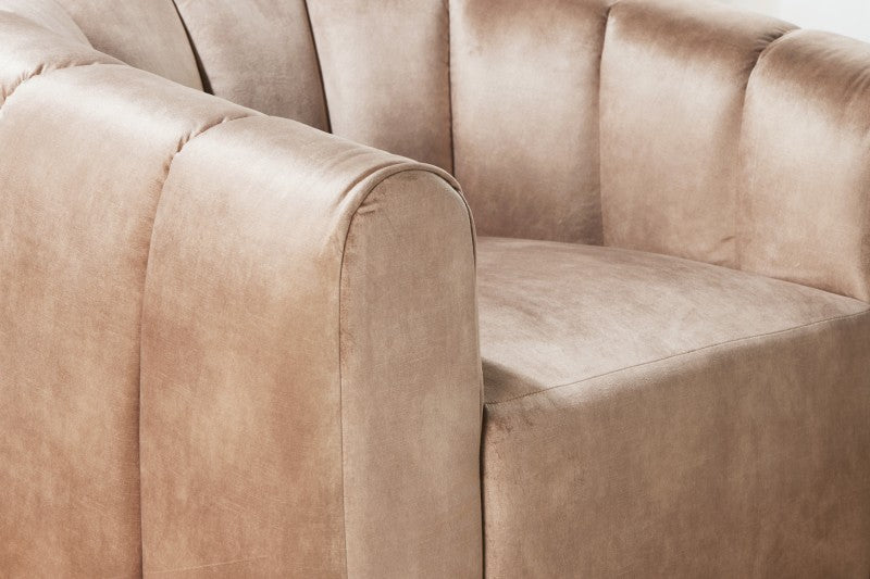 Sessel Atlantis 360° drehbar Samt champagner greige