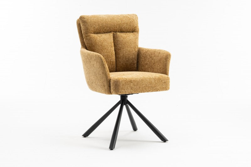 Retro Stuhl Grand Henry senfgelb drehbar