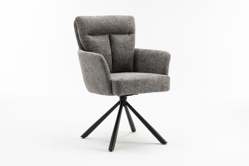 Retro Stuhl Grand Henry grau drehbar