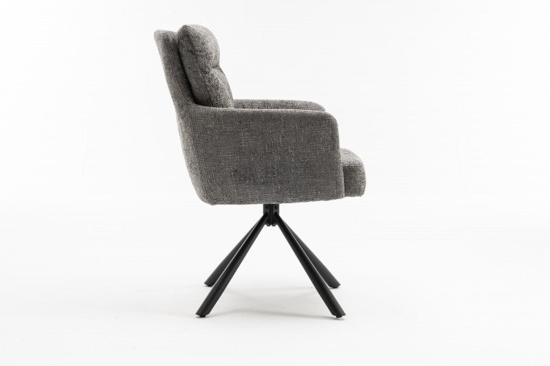 Retro Stuhl Grand Henry grau drehbar