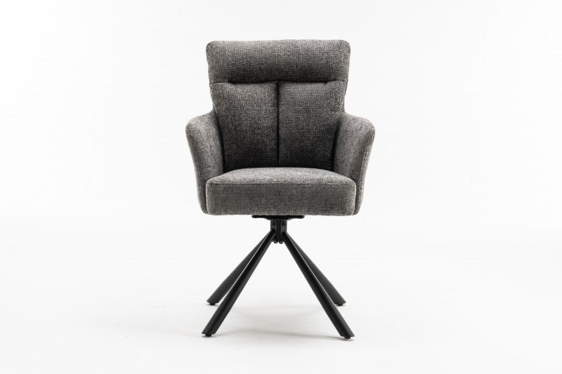 Retro Stuhl Grand Henry grau drehbar