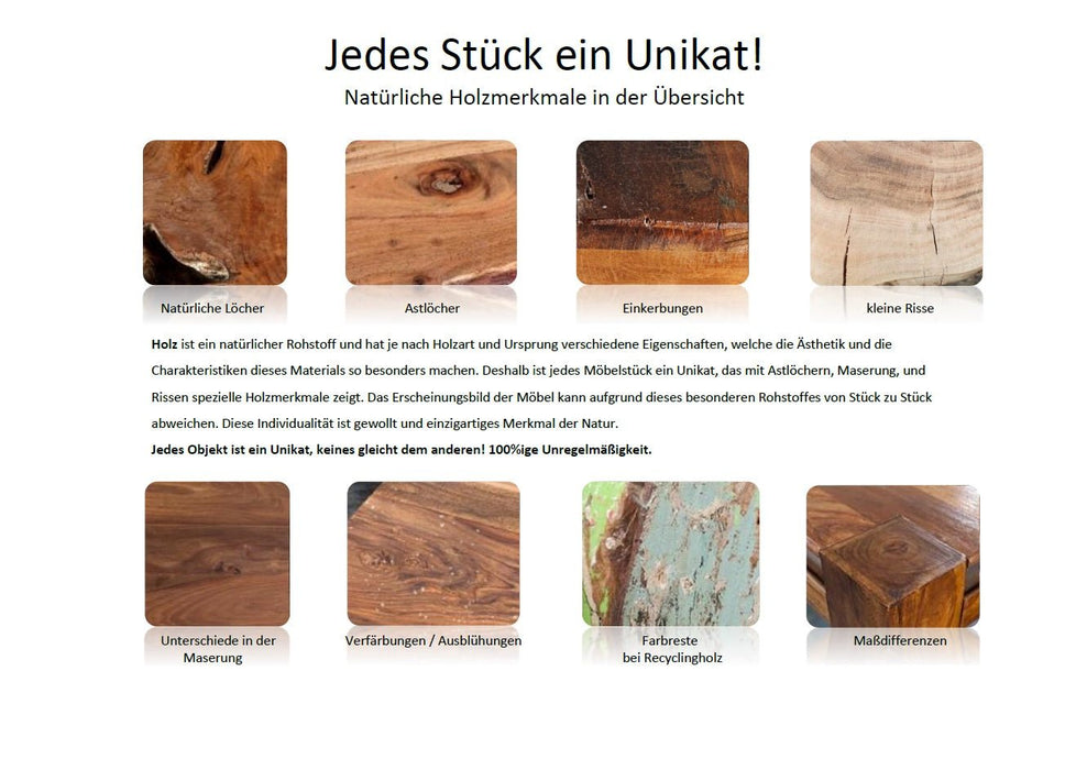 Esstisch Untamed 160cm Tischplatte 50mm weiß gekalkt Wildeiche Optik grau