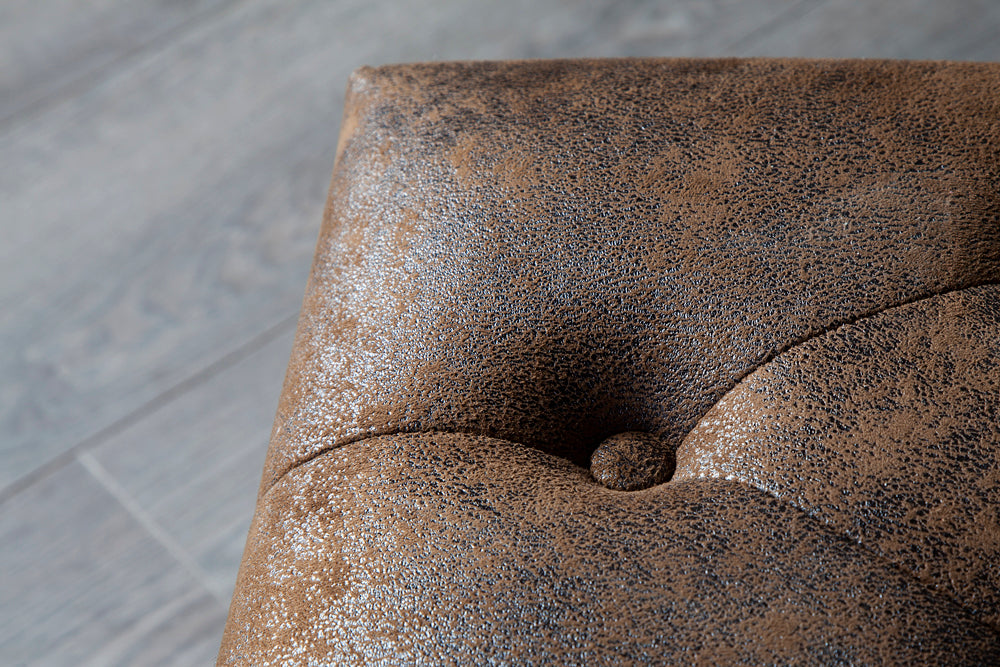 Fußhocker Chesterfield braun Antik Look