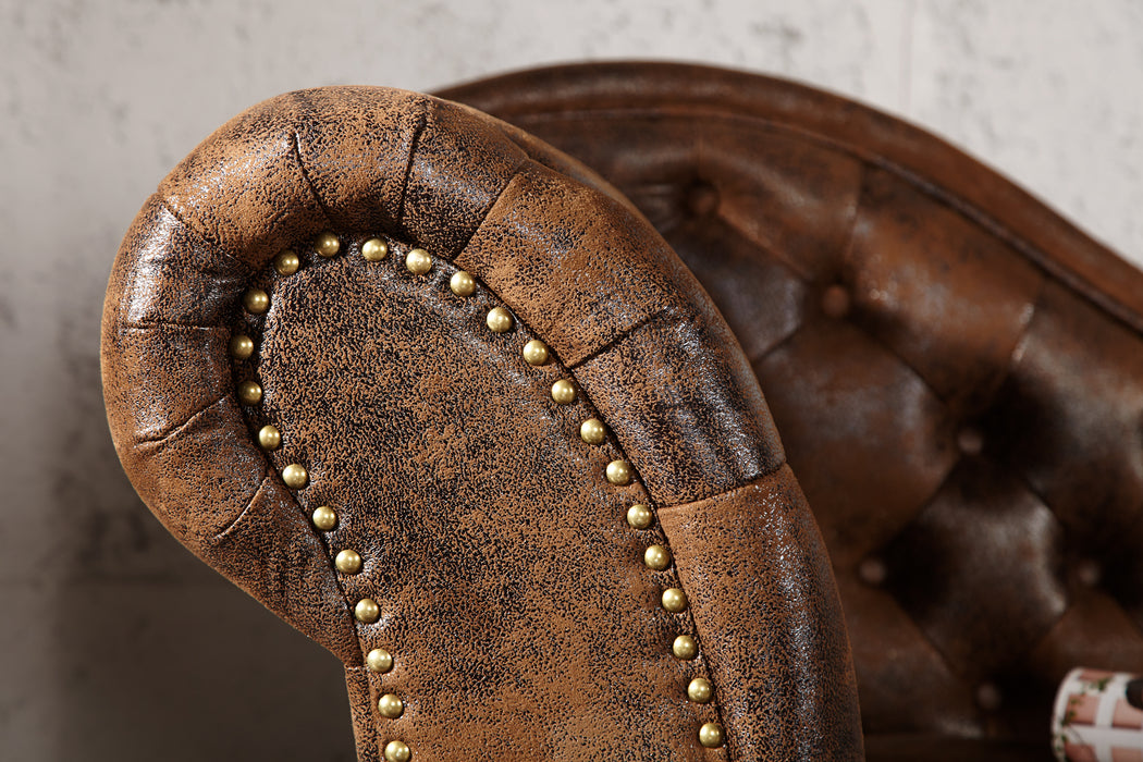 Recamiere Chesterfield braun Antik Look