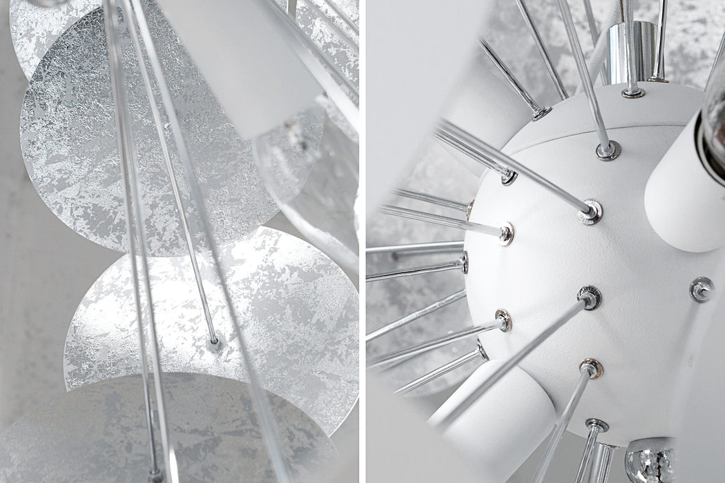 Hängeleuchte Blüten - weiss silber