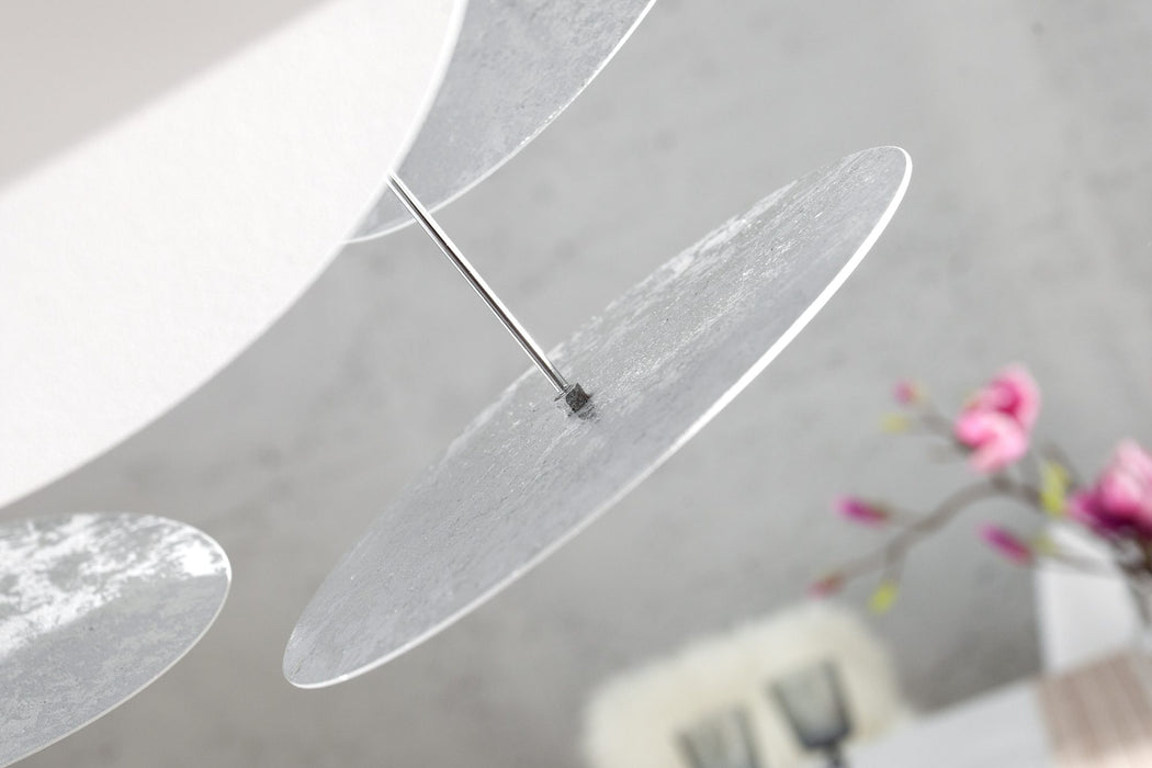 Hängeleuchte Blüten - weiss silber