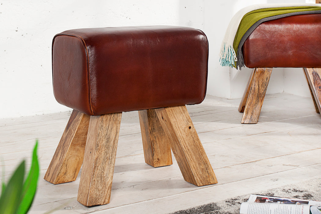 Sitzhocker Stark 40cm Leder
