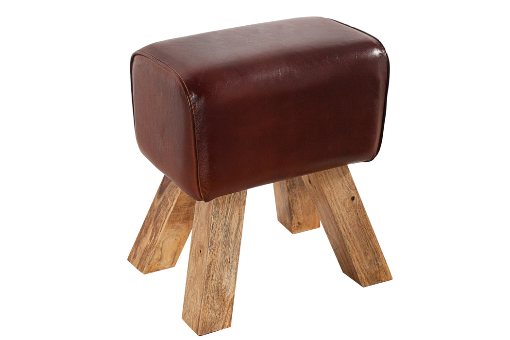 Sitzhocker Stark 40cm Leder