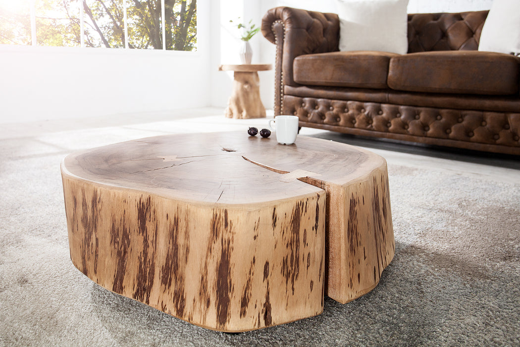 Couchtisch Bali 60cm Akazie Rollen