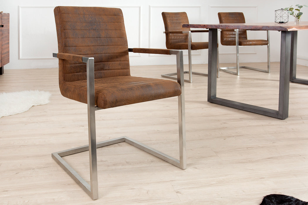 Freischwinger Penthouse Antik Braun