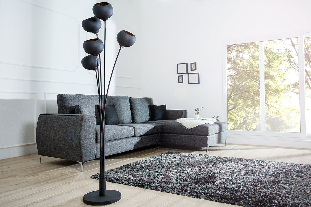 Stehleuchte Lava 170cm schwarz gold