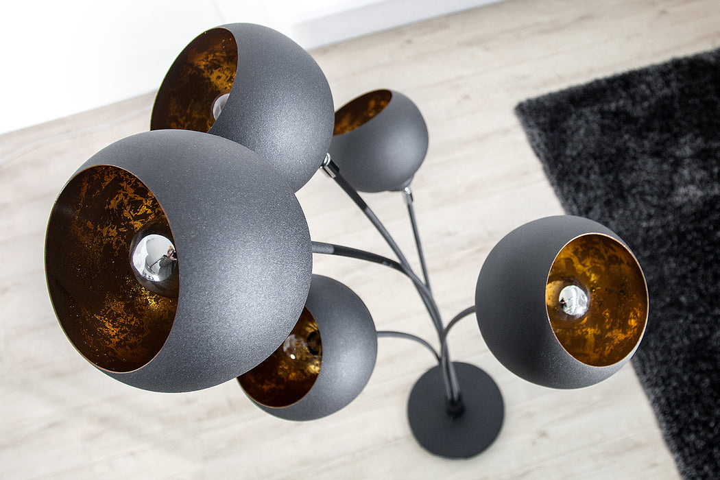 Stehleuchte Lava 170cm schwarz gold
