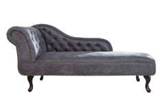 Recamiere Chesterfield grau Antik Look