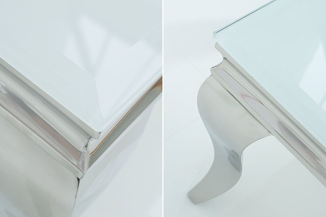 Couchtisch Barock 100cm weiss silber
