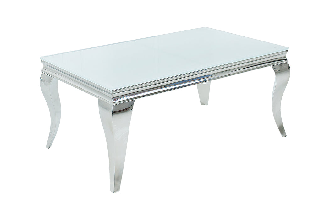 Couchtisch Barock 100cm weiss silber