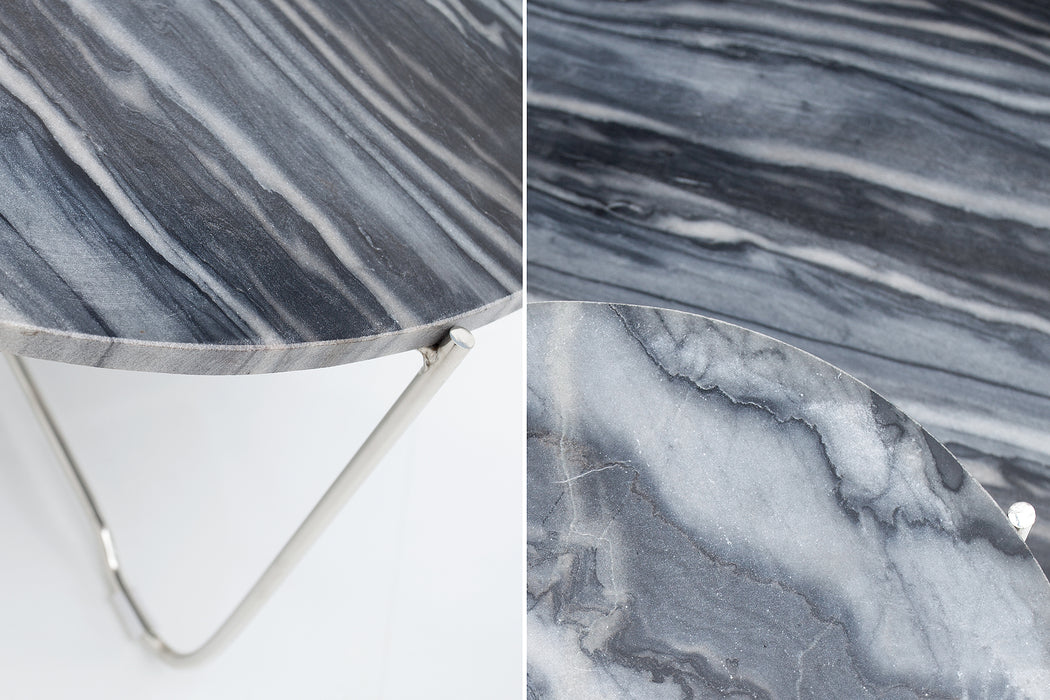 Couchtisch Rega grau Marmor silber